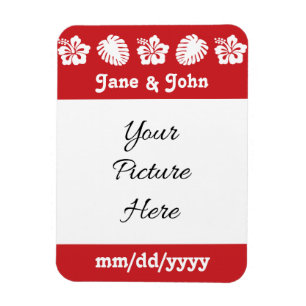 Íman Hibiscus tropical em Cherry Save the Date Magnet