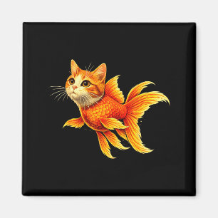 Íman híbrido engraçado de peixe dourado e gato meme de