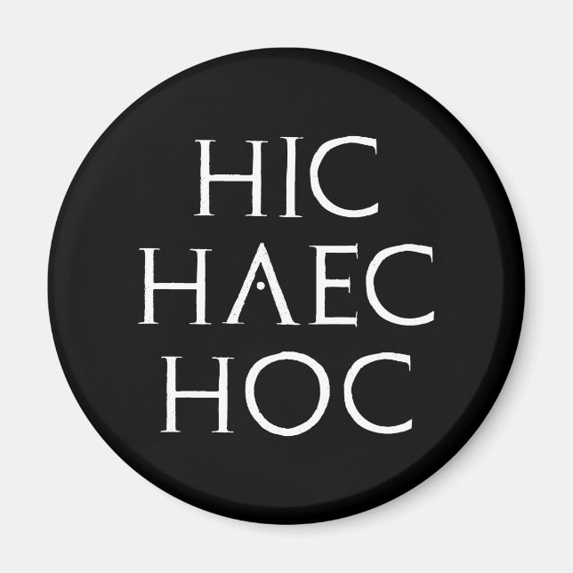 Íman hic haec hoc Latein latin (Frente)