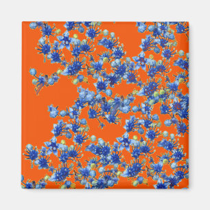 Íman hidrangea laranja e azul
