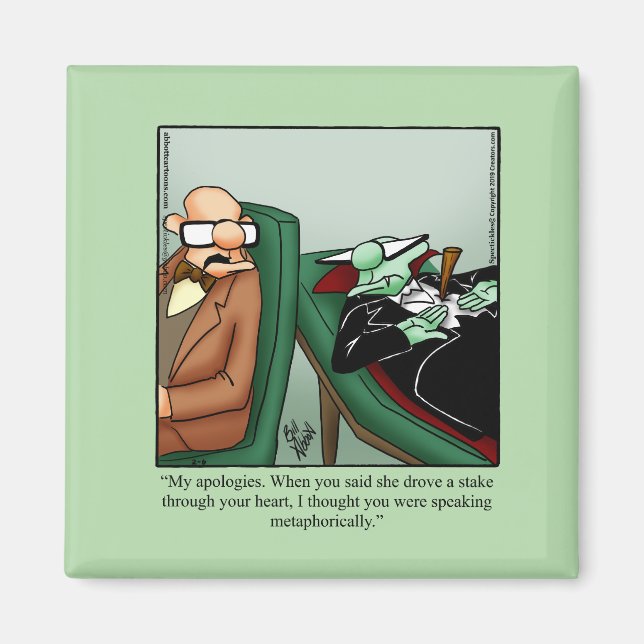 Íman Hillarious Dracula Humor Halloween Magnet (Frente)