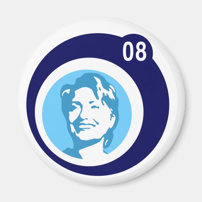 Íman hillary clinton : bolhas azuis : (Frente)
