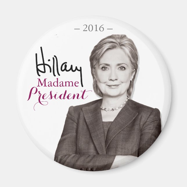 Íman Hillary Rodham Clinton Madame Presidente Magnet (Frente)