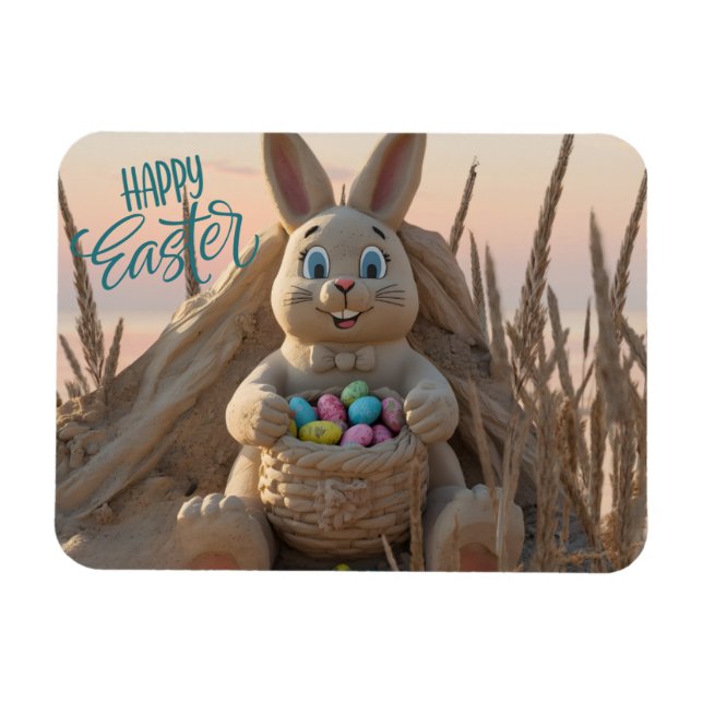 Íman Hilton Head Island Easter Bunny Sand Sculpture (Horizontal)