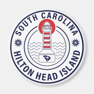 Íman Hilton Head Island Lighthouse Retro Sunset