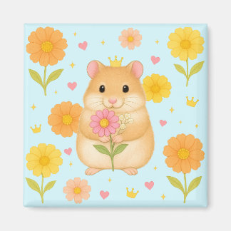 Íman HIMEKARI Floral Hamster Magnet – Blue