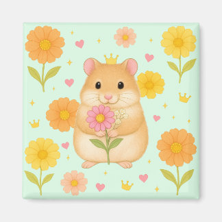 Íman HIMEKARI Floral Hamster Magnet – Green