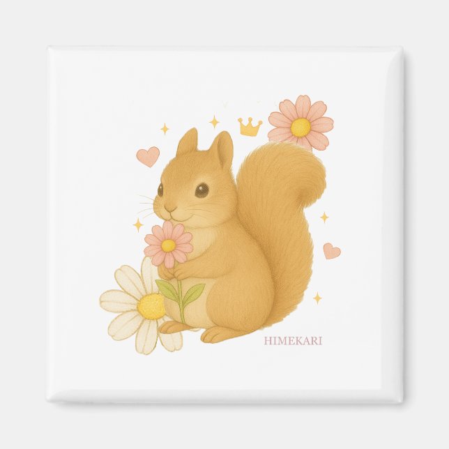 Íman HIMEKARI Floral Squirrel Magnet –Clear (Frente)
