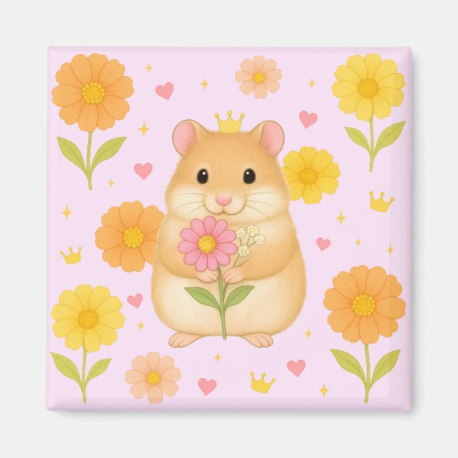 Íman himekari, hamster, floral hamster, transparent, cl (Frente)