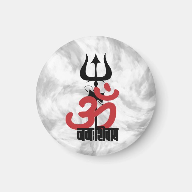 Íman Hindu Deus Shiva Om Namah Shivay com Trident OM (Frente)