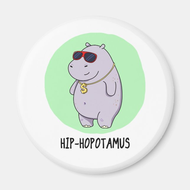 Íman Hip-Hopotamus Funny Hippo Pun (Frente)