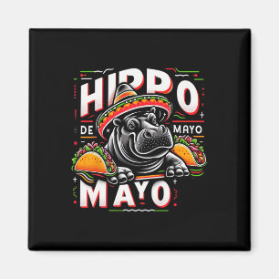 Íman Hipopótamo Cinco De Mayo Engraçado México Hipopóta