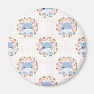 Íman Hipopótamo E Tatuagem De Flor