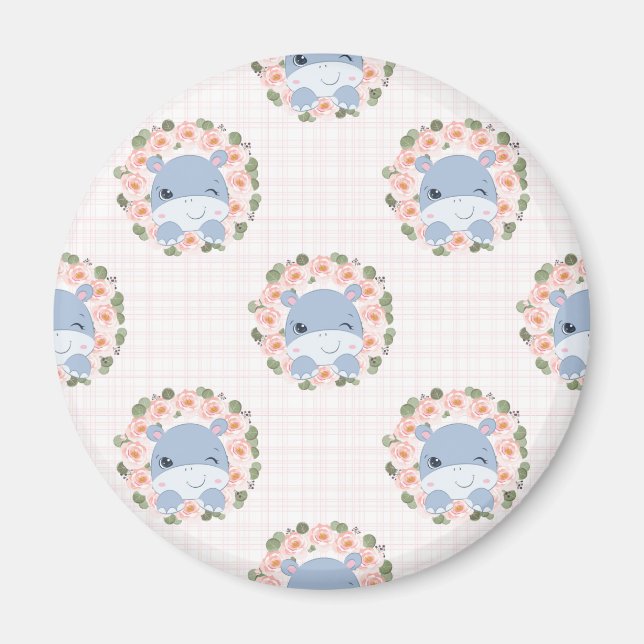 Íman Hipopótamo E Tatuagem De Flor (Frente)