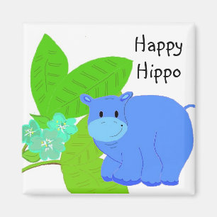 Íman Hipopótamo Feliz Pastando
