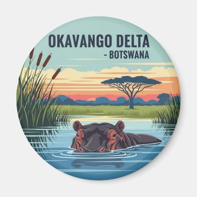 Íman Hipopótamo no Delta do Okavango Botsuana (Frente)