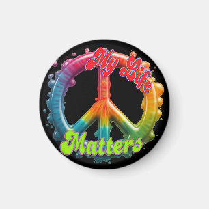 Íman Hippie Amor Paz Vida Importa Personalizado