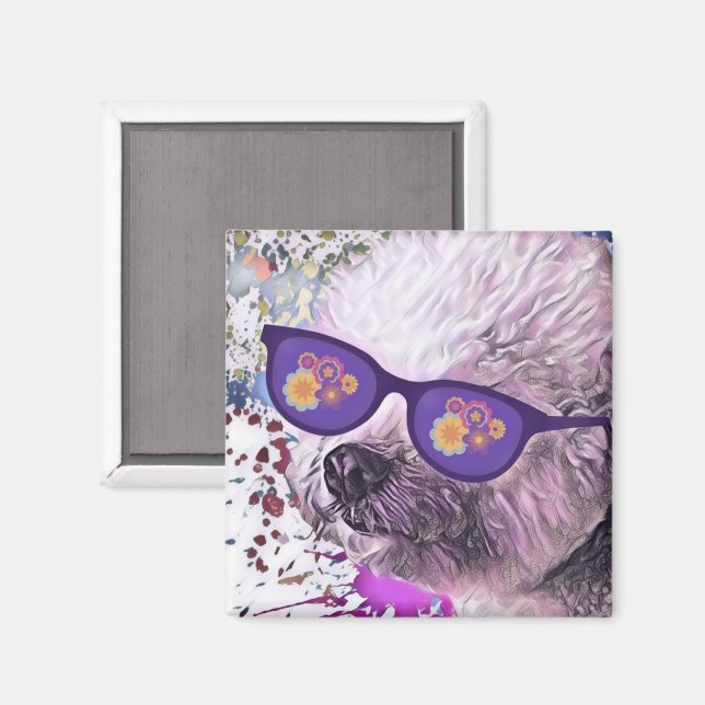 Íman Hippie 'Chon the Bichon Magnet (Front/Back)
