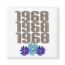 Hippie Flower Power Sign Aqua Purple, 1968