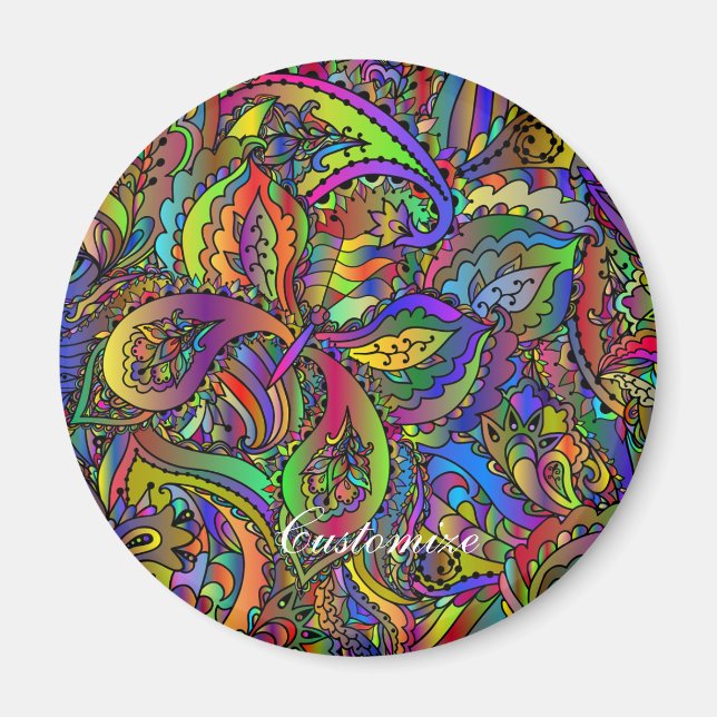 Íman Hippie Groovy Psychedelic Design Thunder_Cove (Frente)