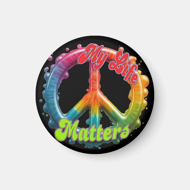 Íman Hippie Love Peace Life Matters Custom  (Frente)