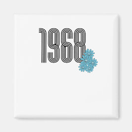 Íman Hippie Peace Sign Flower Power Aqua 1968