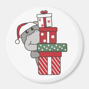 Íman Hippo Natal Presente Animais de inverno Hippos