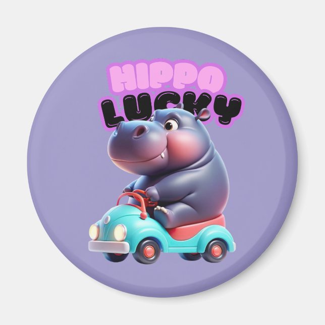 Íman Hippo on Wheels Magnet (Frente)