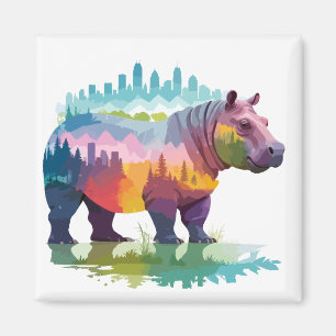 Íman Hippopotamus Vetor Art Animal Majestade Natureza