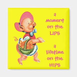 Íman Hippy Miss Piggy Imã de geladeira