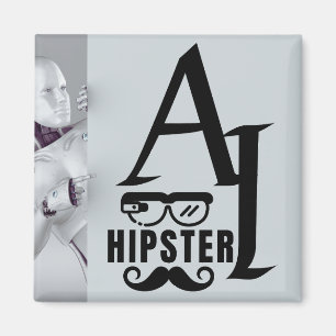 Íman HIPSTER AI com óculos e bigode Wearable