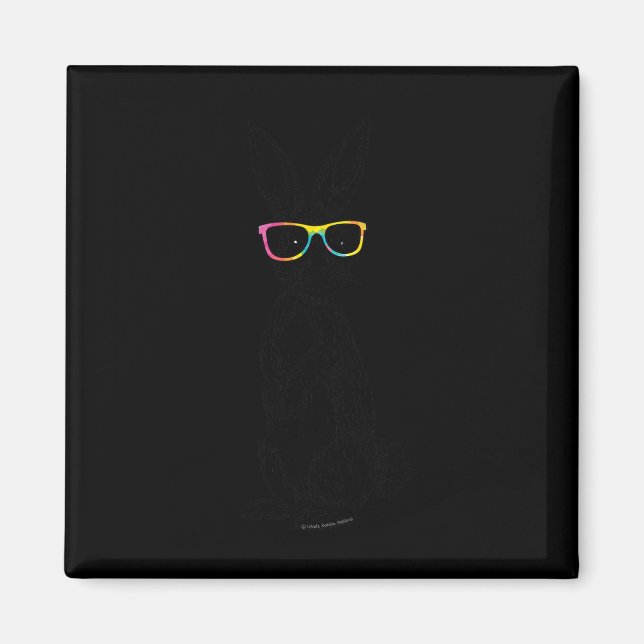 Íman Hipster Bonito Pernalado Vidros Colos Coelho (Frente)