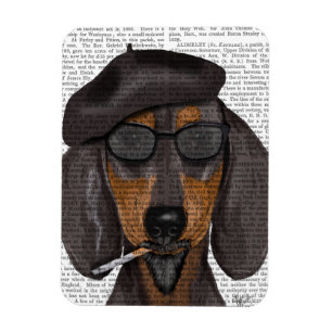 Íman Hipster Dachshund Black e Tan