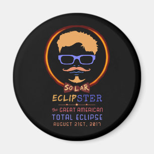 Íman Hipster engraçado eclipse solar do 21 de agosto d