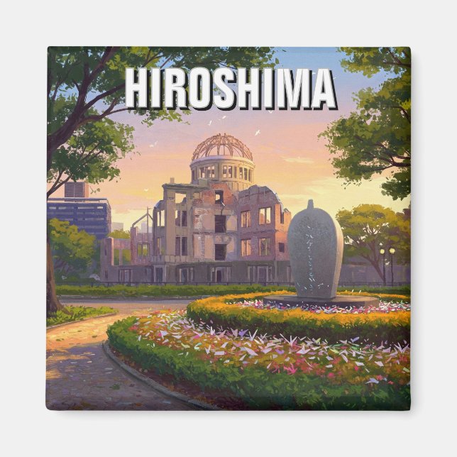 Íman Hiroshima Japão Peace Dome Viagem (Frente)