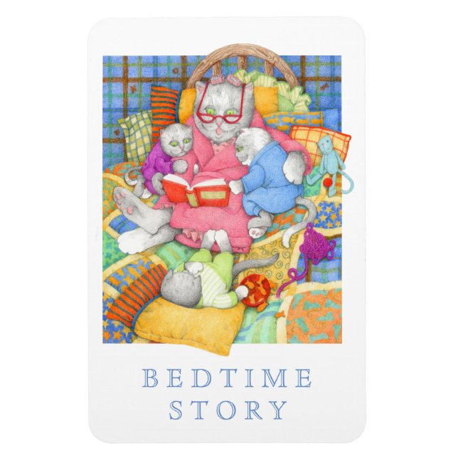 Íman HISTÓRIA BEDTIME 4x6 - Magneta flexível - Branco (Vertical)