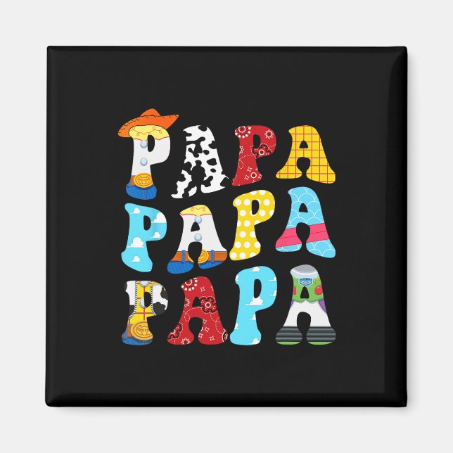 Íman História Engraçada Papá Toy Boy Pai Tee (Frente)