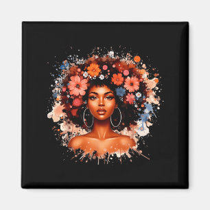 Íman História Negra Afro Cabelo Flor Menina Mulheres Ju