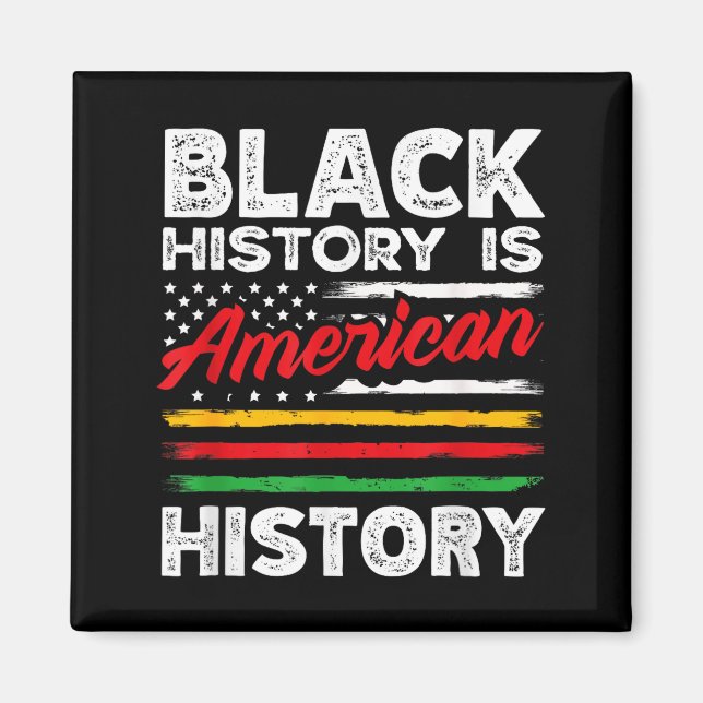 Íman História Negra É Bandeira Americana EUA Afro-Ameri (Frente)