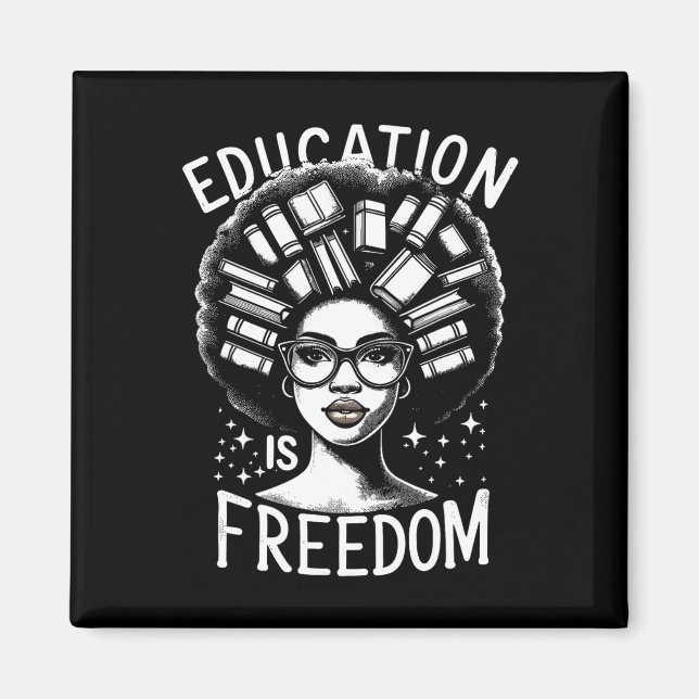 Íman História Negra Educação é Liberdade Livros Mulhere (Frente)