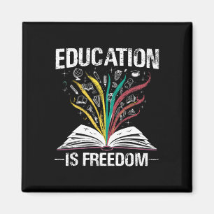 Íman História Negra Educação é Livro da Liberdade Preto