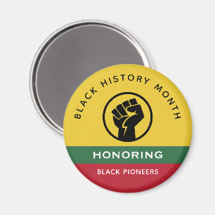 Íman História Negra Mês Curva Texto Afro-Americano