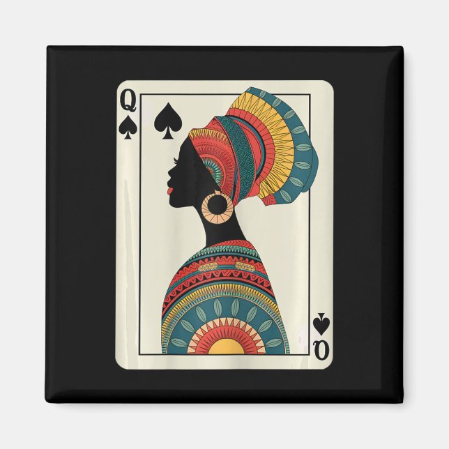 Íman História Negra Rainha Melanina Junet Afro-American (Frente)