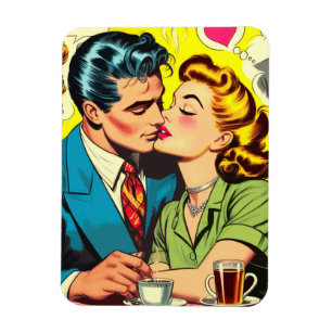 Íman Histórias em quadrinhos de Amor com Casal Retroati