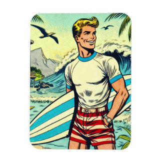 Íman Histórias em quadrinhos do Surf Retro Beach