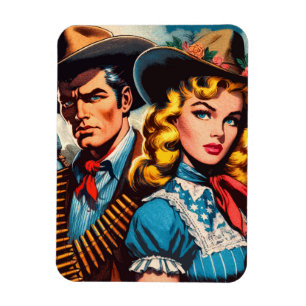 Íman Histórias em quadrinhos Retro do Oeste Selvagem de