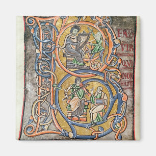 Íman Historiated rubrica "B" que descreve o rei David