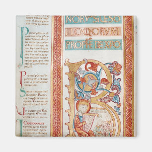 Íman Historiated rubrica "B" que descreve o rei David