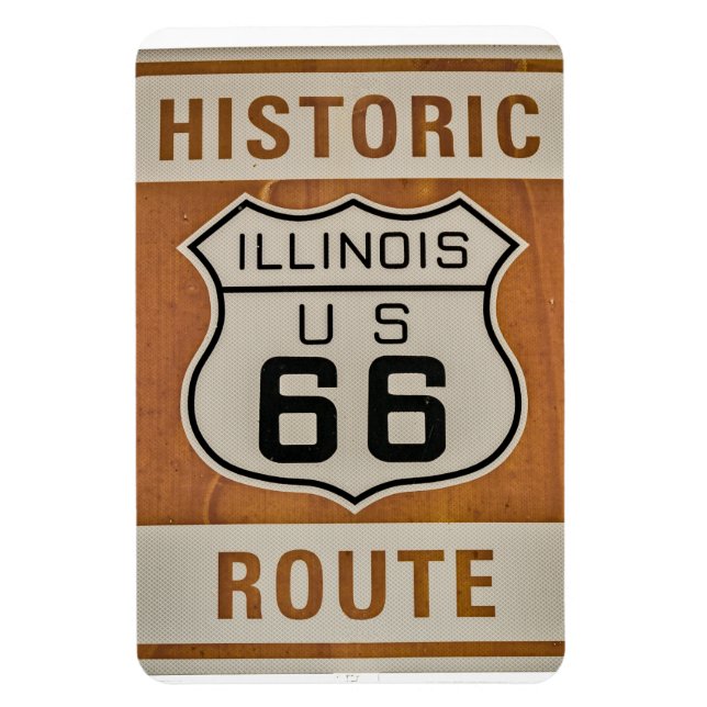Íman Historic Route 66 in Illinois Magnet (Vertical)