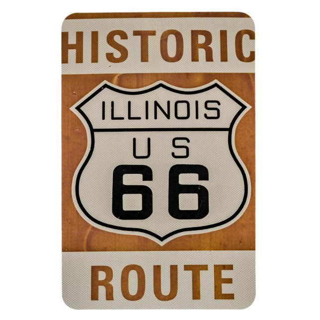Íman Historic Route 66 in Illinois Magnet (Vertical)